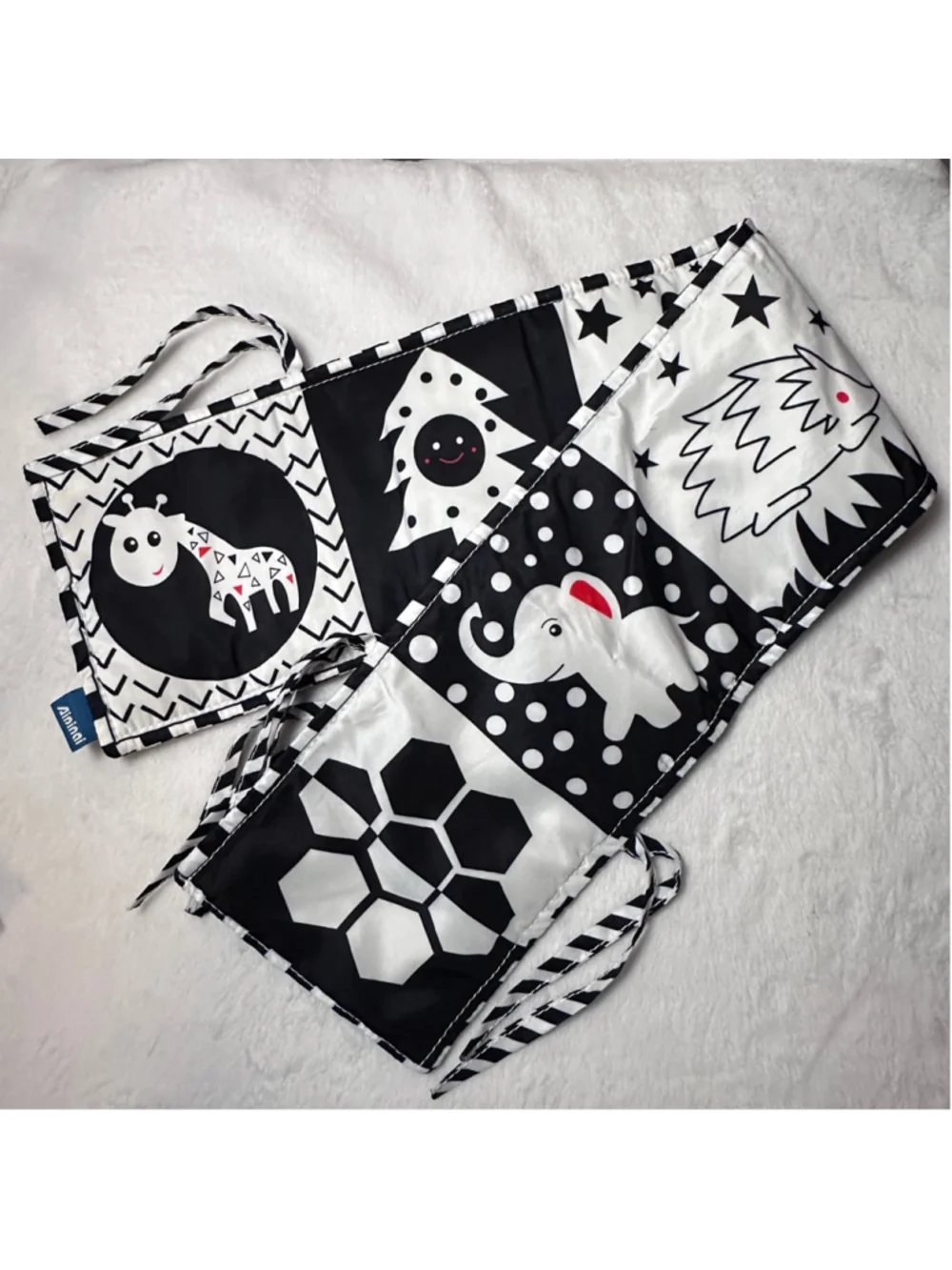 Aininai Baby High Contrast Soft Book Black White Sensory Toy